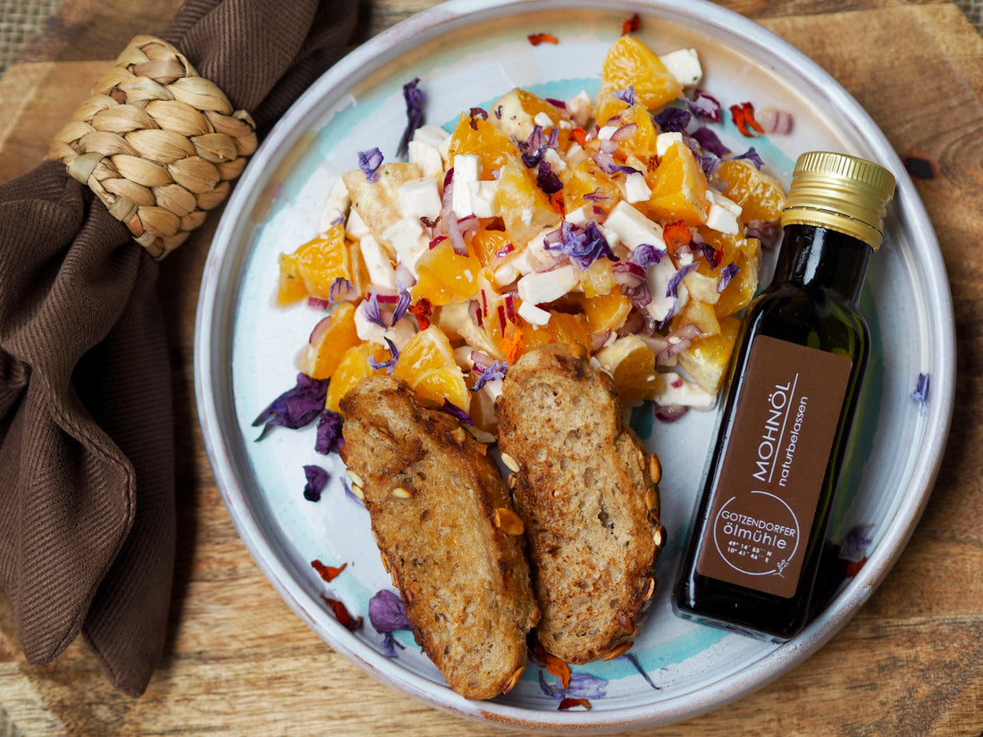 Orangensalat mit Mohnöl
